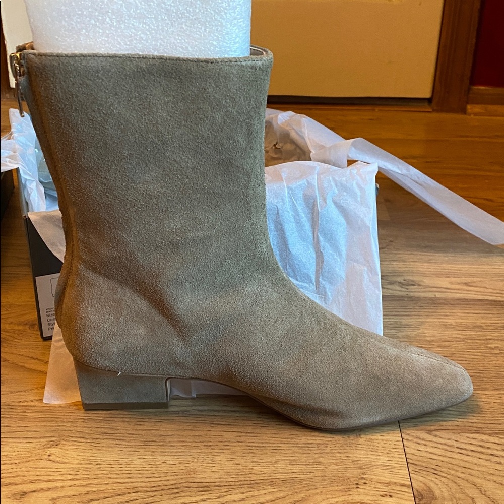 NIB Ann Taylor Taupe Suede Ankle Boot 7.5